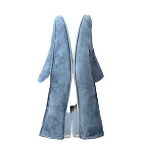 A Testoni Black Suede Loafers Womens Size 38.5 8 Slip On Flats Shoe quiet luxury